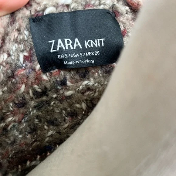 Zara Knit Neutral Cropped Sweater - Picture 4 of 4